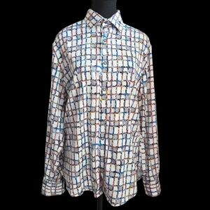 Robert Graham Off The Wall Pattern Shirt Size Med